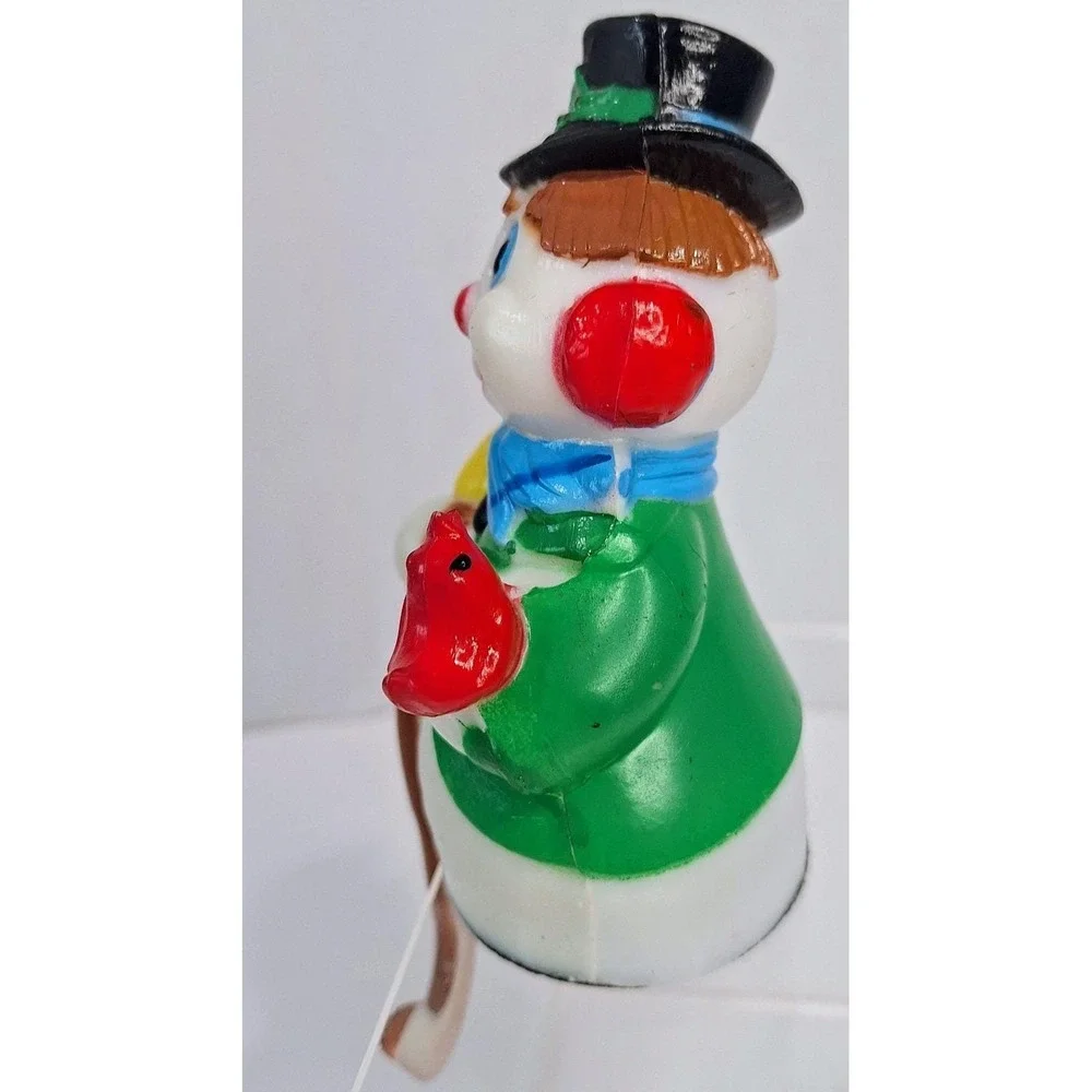Vintage Giftco‎ Blow Mold Stocking Holder Snowman Broom Cardinal Top Hat